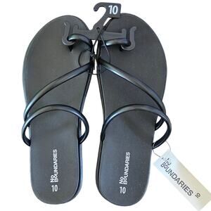 No Boundaries Toe-Loop Sandals Black Women's Size 10 - New with tags
